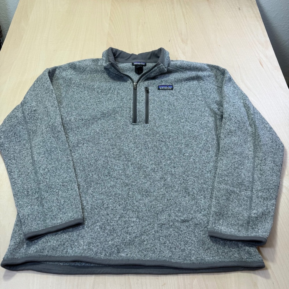 Patagonia Better Sweater 1/4 Zip Fleece Pullover Mens Large Grey 25523 Nickel